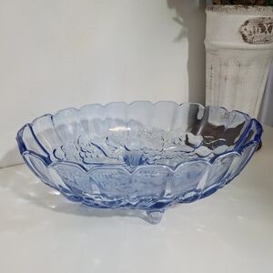 Vintage Indiana Glass Ice Blue Oval Bowl